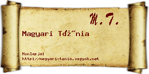 Magyari Ténia névjegykártya